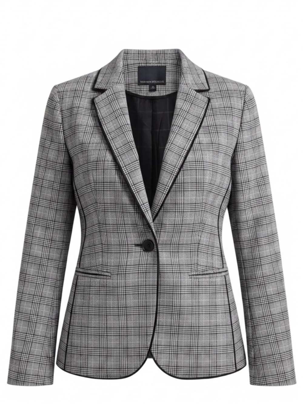 Banana Republic Black & Gray Glen Plaid Blazer